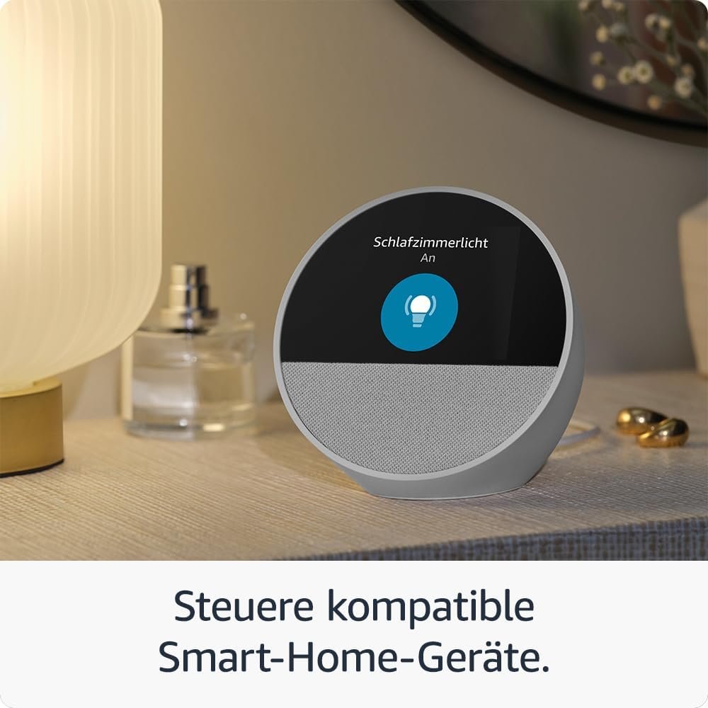 Amazon Echo Spot (2024), intelligenter Wecker mit Sattem Klang und Alexa, Blau – Bild 6