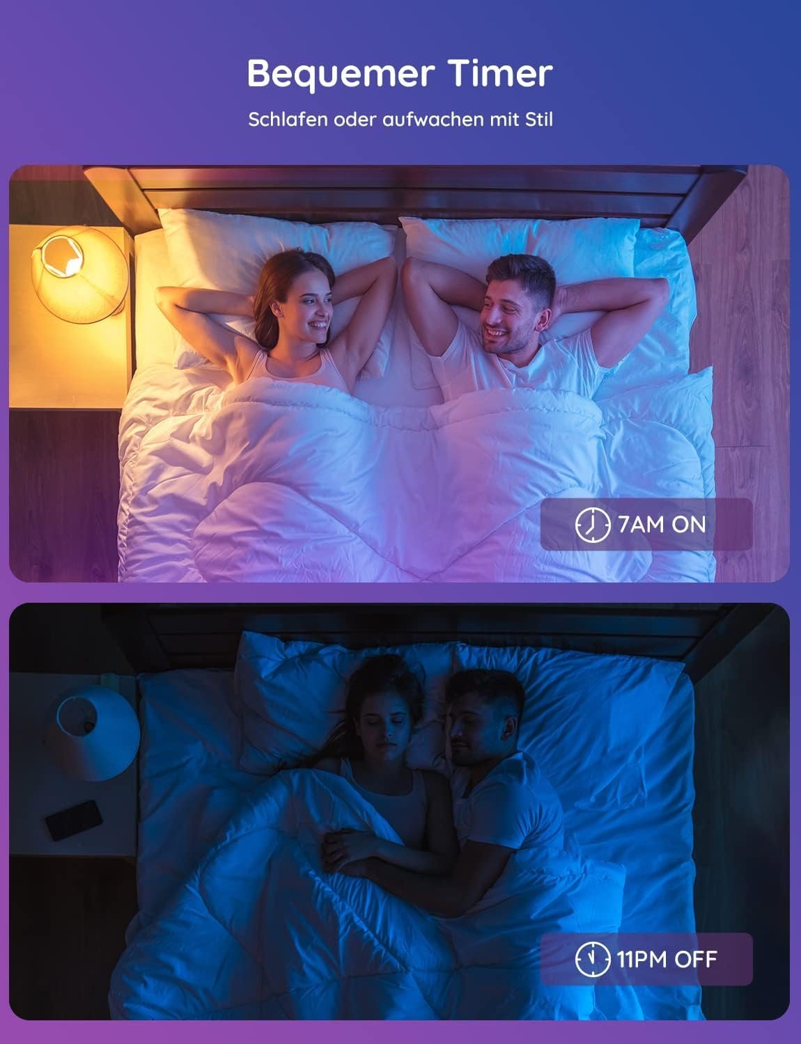 Govee Smart Glühbirne E27, Wlan Lampe Rgbww Dimmbare Mit 16 Milles Farben, Smart Bulb Muiksync, 54 Szenen, App und Sprachsteuerung, LED Lampe Funktionierer Mit Alexa Google Assistent, 1 Stücker – Bild 3