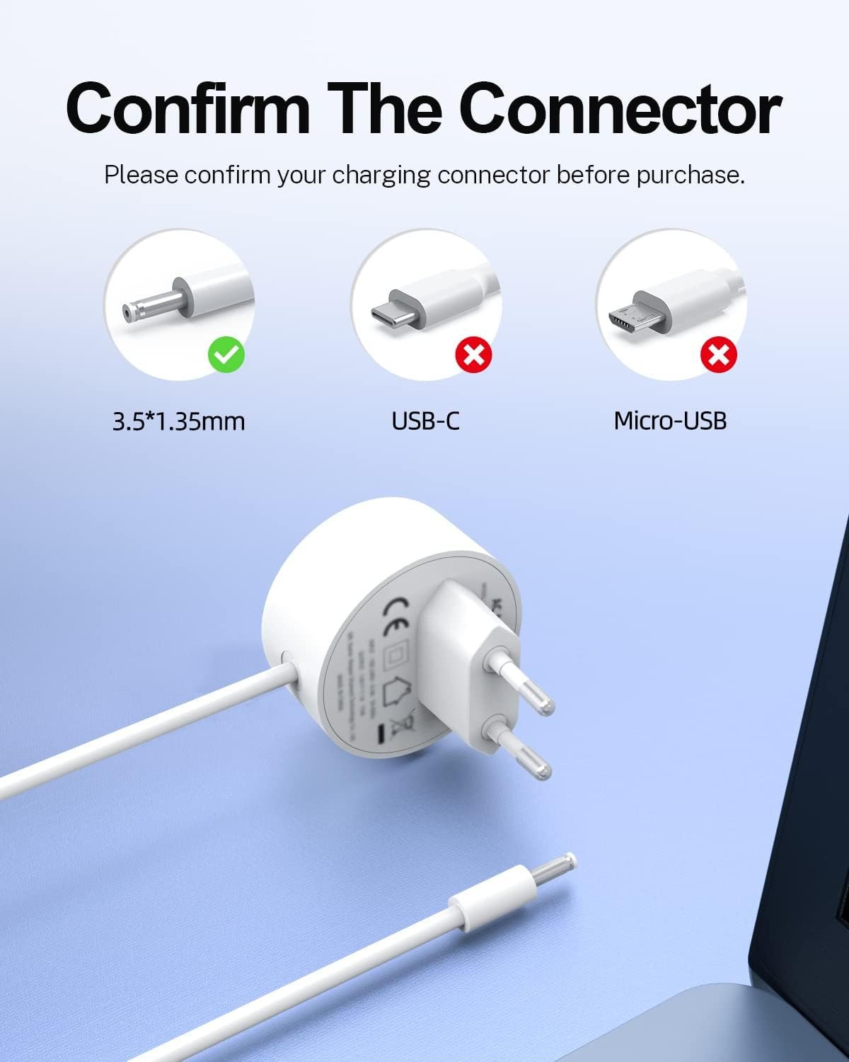 15W Ladekabel Ladegerät Kompatibel MIT Google Home Hub, Nest Hub 2. Gen GA01331-US-Smart-Lautsprecher WandnetzEl-Adapterkabel – Bild 2