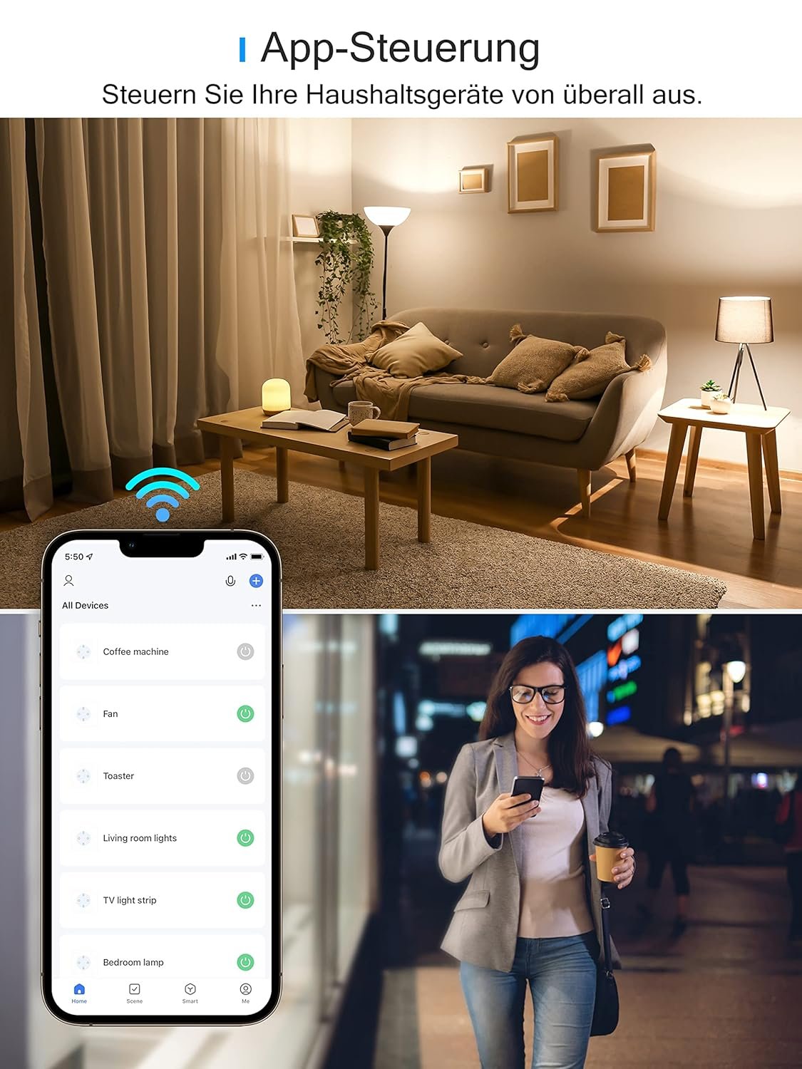 Wlan Smart Steckdose MIT Strommessung, Alexa Steckdose 2er Pack, Smart Home Wifi Steckdose, Alexa Zuubehör, Zeitplan, Fernzuf, FunktionIert Mit Alexa, Google Home, Smartthings, Nur 2,4-G-Wlan, 16a – Bild 4
