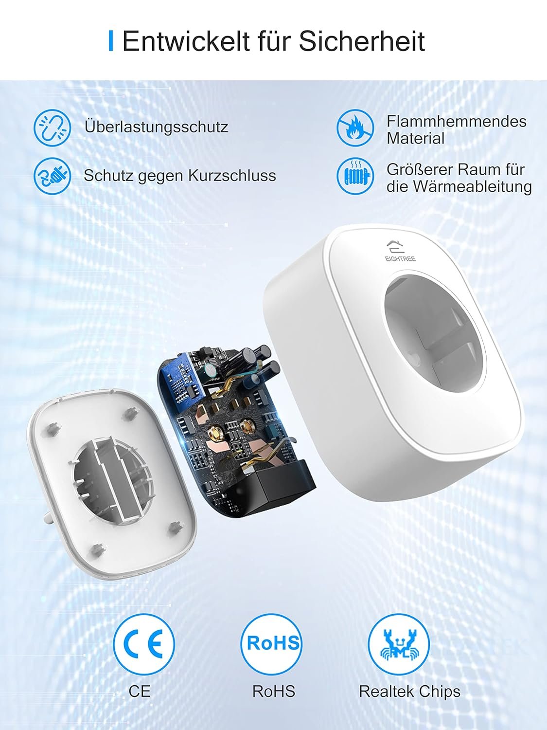 Wlan Smart Steckdose MIT Strommessung, Alexa Steckdose 2er Pack, Smart Home Wifi Steckdose, Alexa Zuubehör, Zeitplan, Fernzuf, FunktionIert Mit Alexa, Google Home, Smartthings, Nur 2,4-G-Wlan, 16a – Bild 7