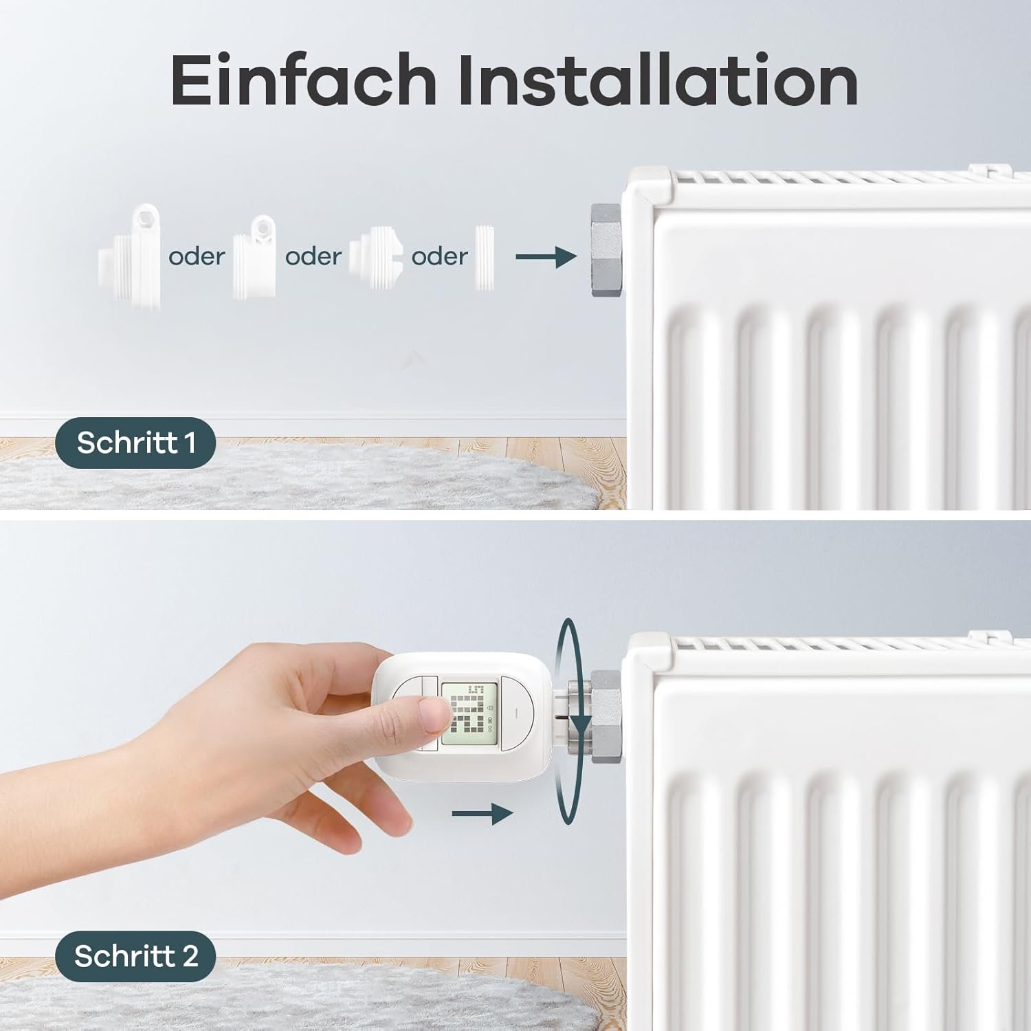 Linkind Smart HeizungSthermostat Starter Kit, Wifi Heizkörperthermostat MIT Hub, App Programmierbar Thermostat Heizung, Zeitplan, Fern/Sprachsteuerung, Kompatibel Mit Alexa/Google Assistant, M30*1,5mm – Bild 8