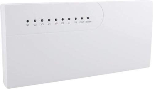 Wengart Fußbodenheizung Verdrahtungszentrum für 230 V WG525, Thermostat und Stellantrebe, 8 Zonen Heizungskonzer Zentrator, wörtlicher Gaskocher und Wasserpumpe, Weiß