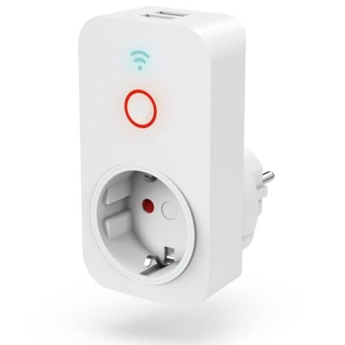 Hama Wifi Steckdose MIT 2x USB A (Steckdose Smart Home für Geräte bis 2300 W und USB 2,1 Ein für Smartphone, Tablet, Wlan Steckdose für Sprachsteuerung MIT Alexa, Google, Siri, Appsteuerung, 10 a) Weiiß