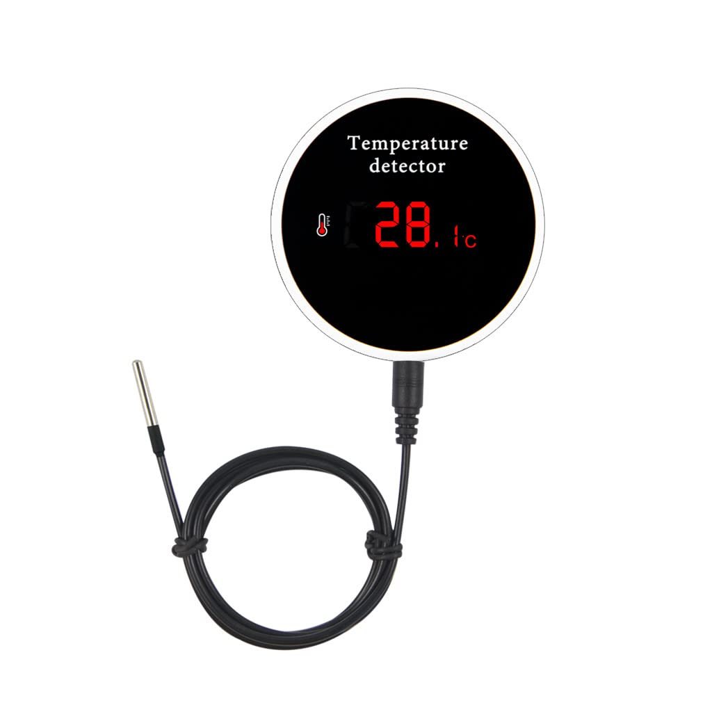 WiFi -Temperatursensor Smart Thermometer: Digitale Temperaturmesser mit wasserdichtem externen Sonde, App -Alarm- und Summeralarm, wiederaufladbarer Akku für Gefrierschrank, Kühlschrank, Fischtank