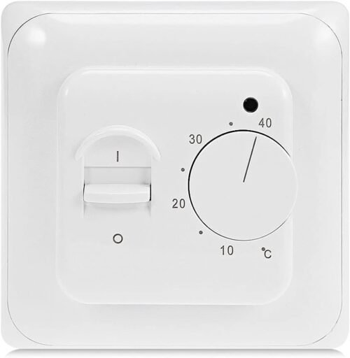 Ketotek Manuell Raumthermostat Fußbodenheizung Elektisch Regler MIT Fühler 230V 16A, Mechanisch Thermostat Fussbodenheizung Elektrische Fusbodenheizungsregler Interputz 220 V