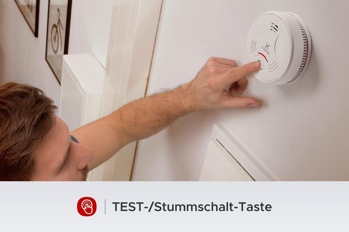 X-Sens Rauchmelder 10 Jahre Batterie, Feuerder Tüv Rheinland Zertifiziert, Rauchwarnmelder MIT Stummschaltung und Selbstest Funktion, SD11, 1er Set – Bild 5