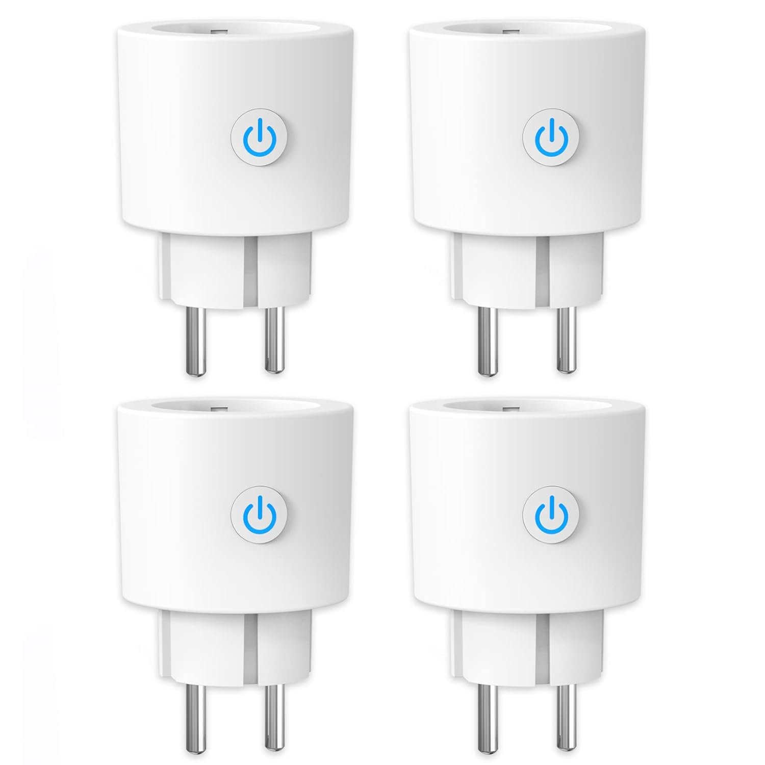 Antela Wlan Smart Steckdose MIT Strommessung 16A, Smart Home Steckdose Kompatibel Mit Alexa/Google Home, Stromverbrauch Messen, Sprachsteuerung, App Fernsteuerung, 2,4GHz, 4 PCs