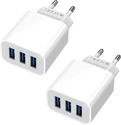 Sundix USB-Ladegerät Ladegerät Multiple 15W Stecker 2 Teile 3-Port 3A Ladeadapter NetzEl für iPhone 14/13/12/11/X/8 und Samsung, Xiaomi, Tablets, Mobiltelefone andere USB-Ports-Geräte