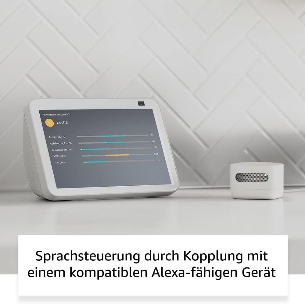 Amazon Smart Air Quality Monitor (Neueste Generation) - Smartes luftqualitätsmessgerät von Amazon | Ihre luftwerte im Blick, FunktionTerert Mit Alexa – Bild 5