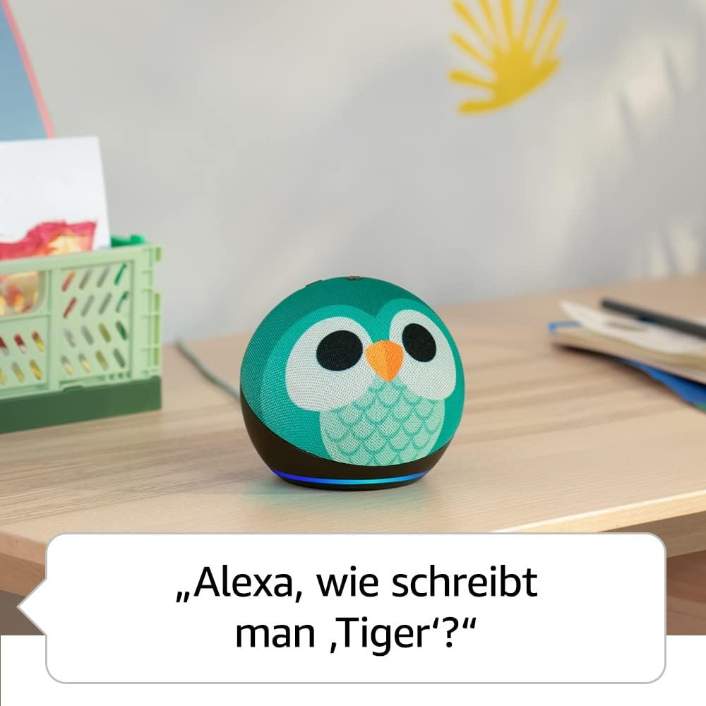 Echo Dot (Neueste Generation) Kinder | Intelligenter wlan- und bluetooth-lautsprecher MIT Alexa | 1 Jahr Amazon Kids+ inklosiv | Eulen-Design – Bild 4