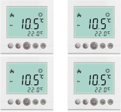 SM-PC®, 4x Set Digital Thermostat Taumhermostat FUßbodenheizung Wandheizung LED Weiß #4x A31