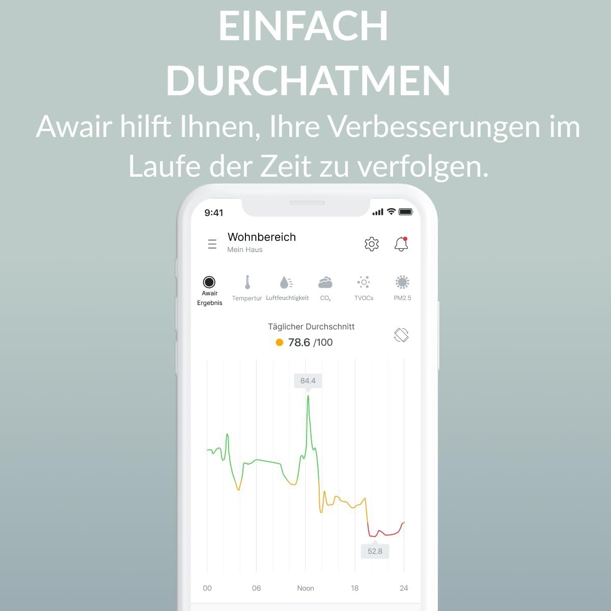 Awair-Element Luftqualität Messgerät, CO2-Sensor, VOC Messgerät, Raumluft-Monitor, Luftqualitätsmesser mit App, Smartter luftqualitaismitor für – Bild 3