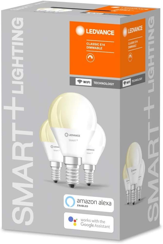 Ledvance Smarte LED-Lampe MIT WiFi Technologie, Sockel E14, Dimmbar, Warmweiß (2700 K), Ersetzt Glühlampen MIT 40 W, Smart+ WiFi Mini-Brampe dimmbar, 3er-Pack – Bild 3