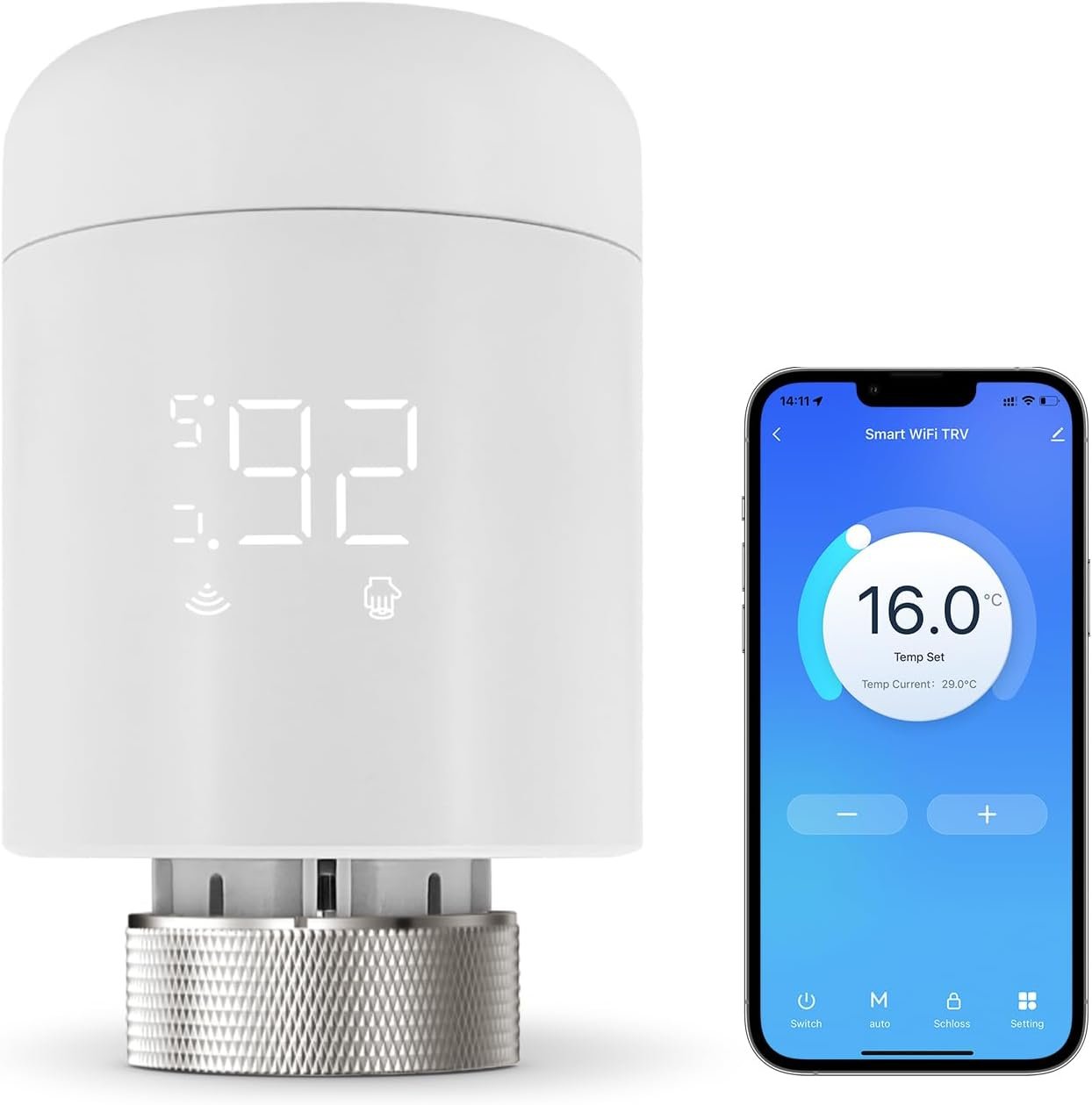 Miucda Smart Heizkörperthermostat Wian Programmierbarer Energiesparen Digital Heizung Thermostat Trv Kompatibel Mit Alexa und Google Home Tuya