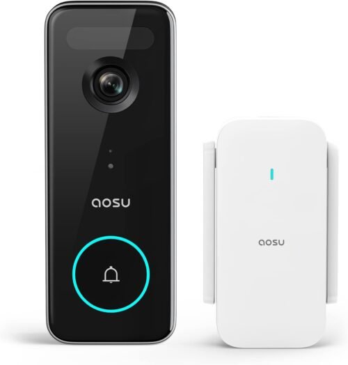 Aosu drahtlose türklingel MIT Kamera, HD 5MP Video Smart Doorbell WiFi 5/2,4 GHz Radar-Detektor, Keine Monatlichen Gebälen, 180 Tage Batterielaufzeit, Türklingel