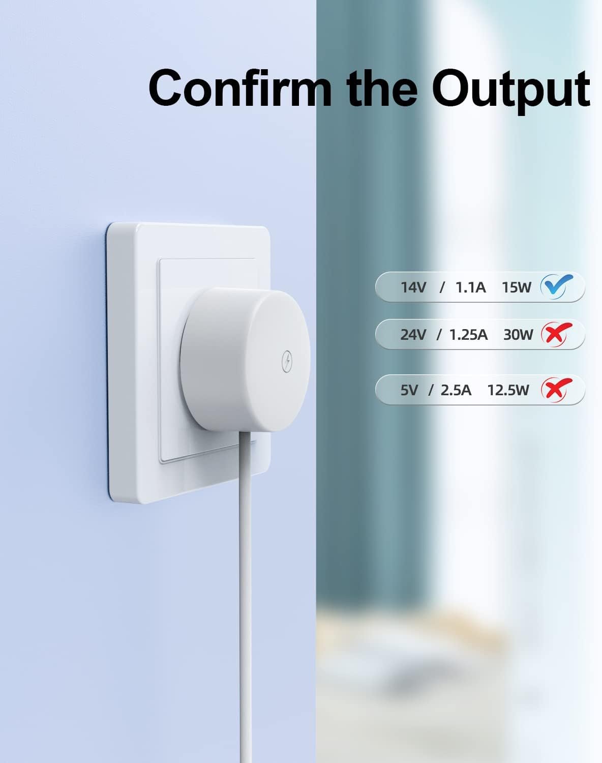 15W Ladekabel NetzEl Kompatibel MIT Google Nest Hub, Nest Mini 2. Generation Smart Speaker Ladegerät Netzkabel – Bild 3