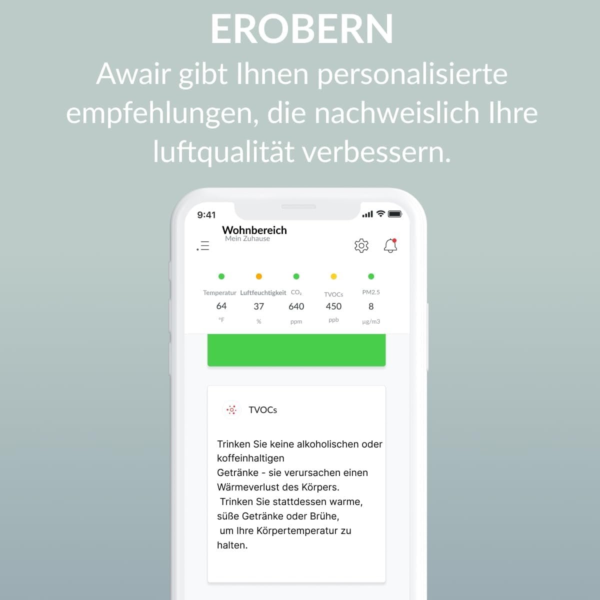 Awair-Element Luftqualität Messgerät, CO2-Sensor, VOC Messgerät, Raumluft-Monitor, Luftqualitätsmesser mit App, Smartter luftqualitaismitor für – Bild 4