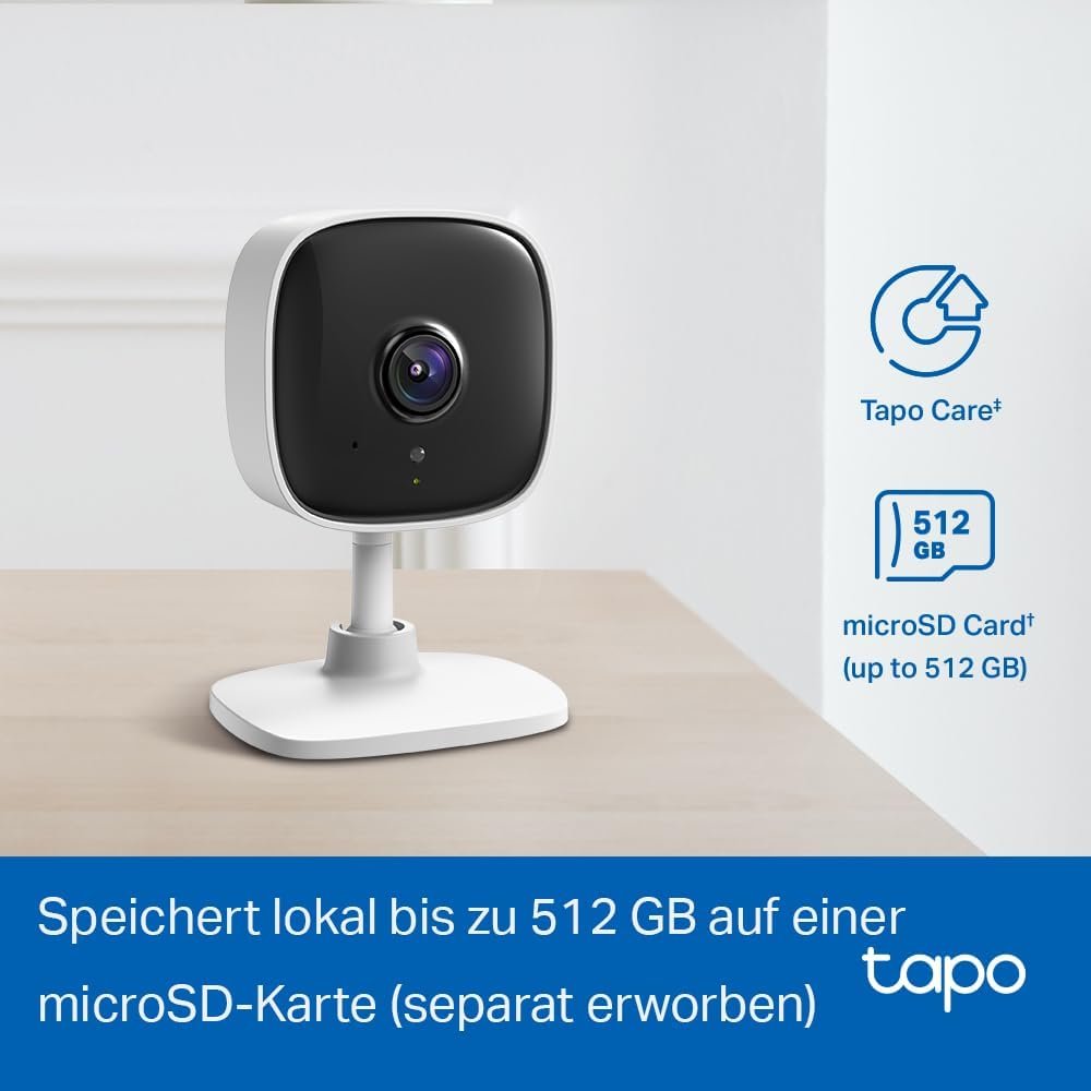 Tapo TP-Link C100 Wlan ip Kamera überwachungskamera innen (1080p-aufflösung, 2-Wege-Audio, Nachticht Zu 9m, bis Zu Zu 128 GB Lokaler Speicher auf SD Karte, Kompatibel MIT Amazon Alexa) WEID Karte, Kompatibel MIT Amazon Alexa) WEID Karte, Kompatibel MIT Amazon Alexa) Wiß Karte, Kompatibel MIT Amazon Alexa) WEID – Bild 6