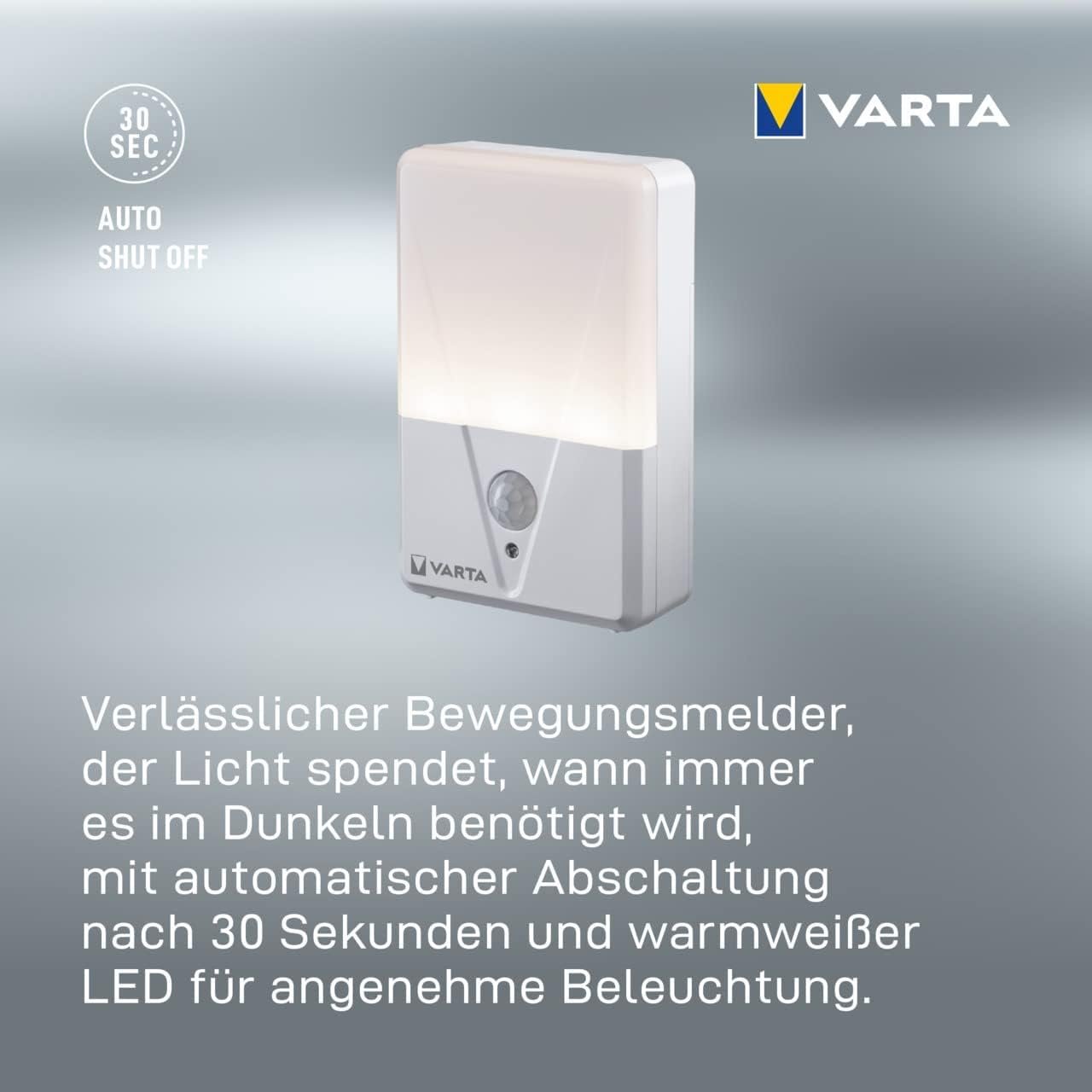 Varta nachtlich mit Bewegungssensor LED, 2 STÜCK, UNTRECKT, Motion Sensor Night Light Twin Pack, Läuft MIT 3x AAA Batterien, Einfache -Installation, Automatische Abschaltungung – Bild 7