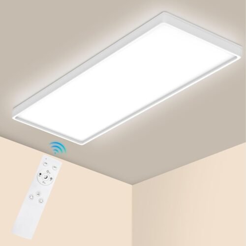 Epicflare LED Deckenleuchte 58x20x2.8 cm IP44 LED -Panel mit Fernbedienung 2700K – 6500K LED Deckenleuchte Flach Warmweimweiß Kaltwei