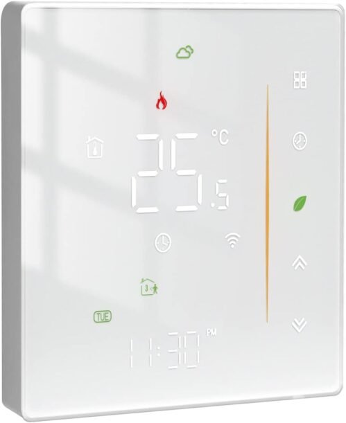 Moes Smart Thermostat WiFi programmierbarer Raum Unterboden Heiztemperatur Controller für Gaskesseltemperaturfeuchtigkeit Wetterstation Tuya/Smart Life App Wireless Control Alexa Google Home