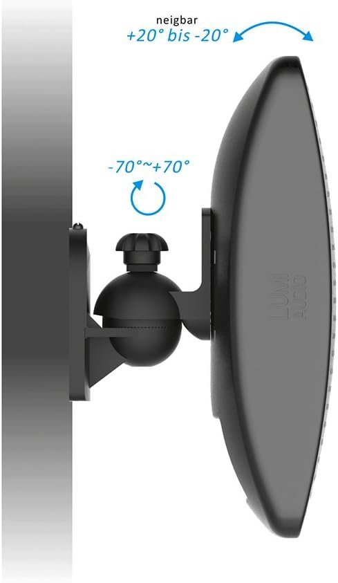 DEPEYCON 4x Universal Lautspecher Wandhalterung Halterung Köpfen Halter Schwenkbar + Neigbar bis 3,5 kg Decknetz + Wandmontage - Schwarz – Bild 6