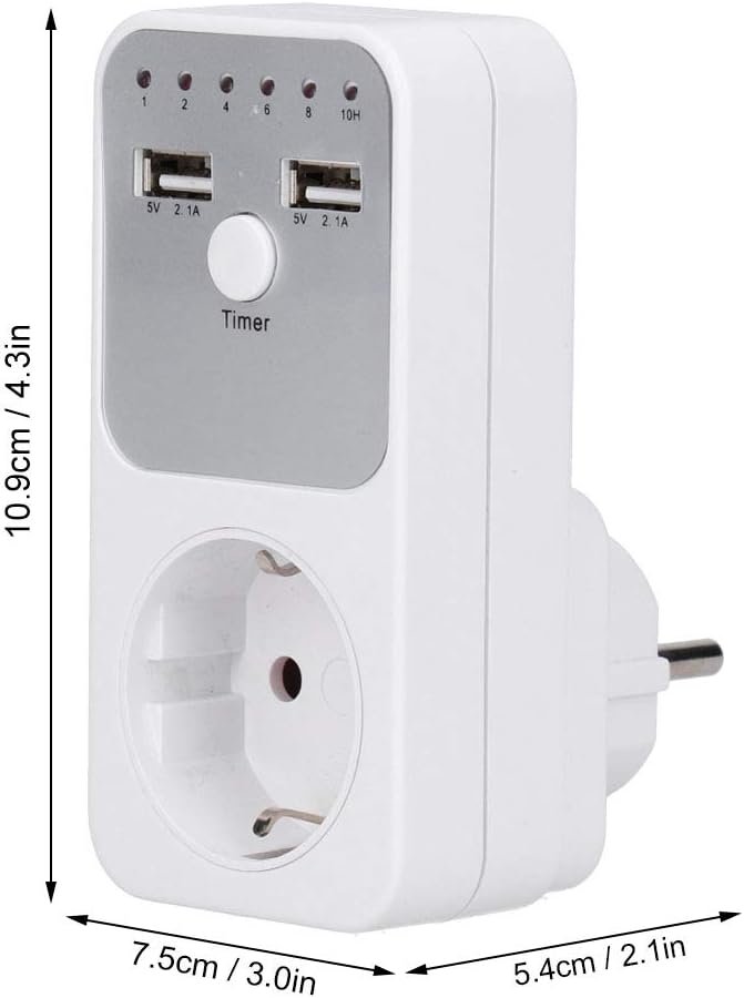 180 ~ 260V 13A USB Smart Digital Countdown-Buchse MIT 2 USB-Anschlussstecker, 1-10 Stunden Countdown-Zeit Energieeinsparung Fe¹r Computer, Telefonladeger? T, Innerbeleuchtung, Herde (EU-Plug) – Bild 5