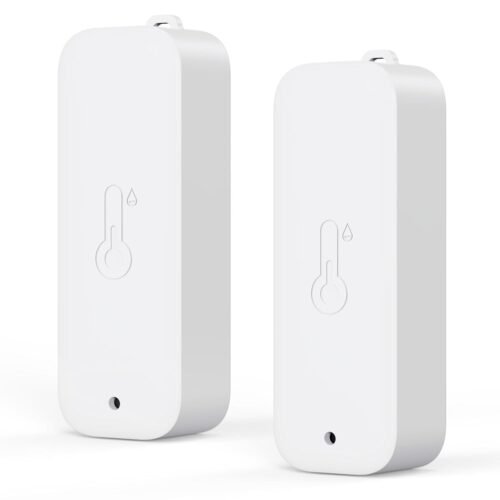 Panamalar Wlan Thermo-Hygrometer, drahtloses Temperatur und LuftfeuchtzigKeupsmesser IP65 Wasserdicht Arbeitet MIT Alexa für Weinkeller/Garage/Badezimmern/Keller/Pflanze Growbox/Kühlschrank (White-2pcs)