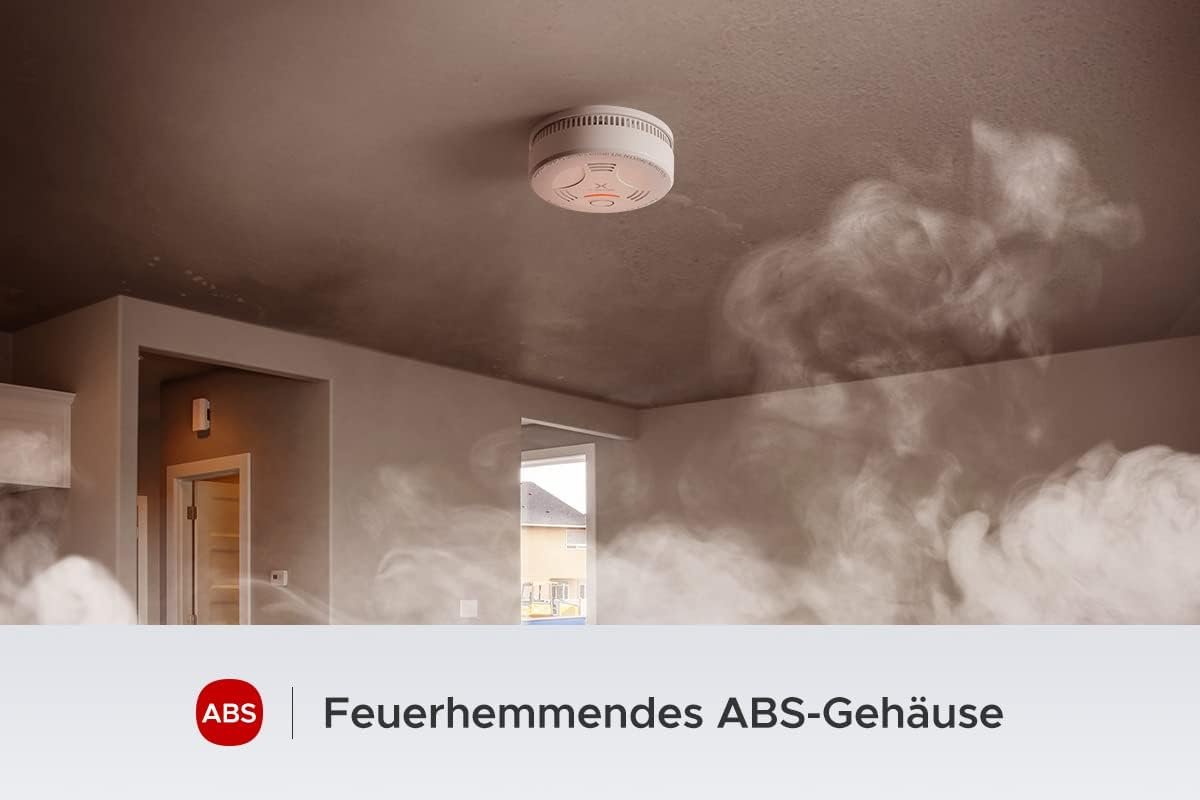 X-Sens Rauchmelder 10 Jahre Batterie, Feuerder Tüv Rheinland Zertifiziert, Rauchwarnmelder MIT Stummschaltung und Selbstest Funktion, SD11, 1er Set – Bild 4
