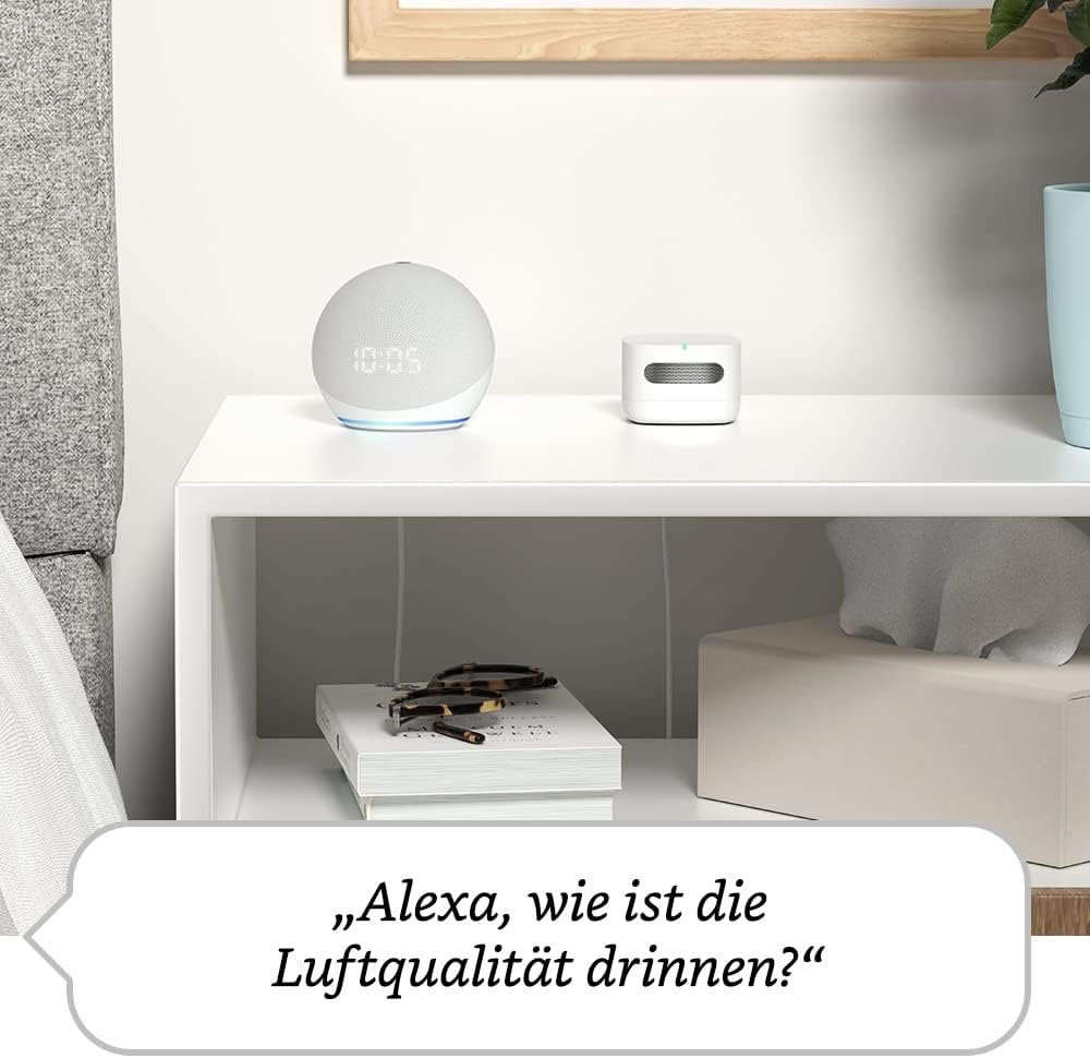 Amazon Smart Air Quality Monitor (Neueste Generation) - Smartes luftqualitätsmessgerät von Amazon | Ihre luftwerte im Blick, FunktionTerert Mit Alexa – Bild 6