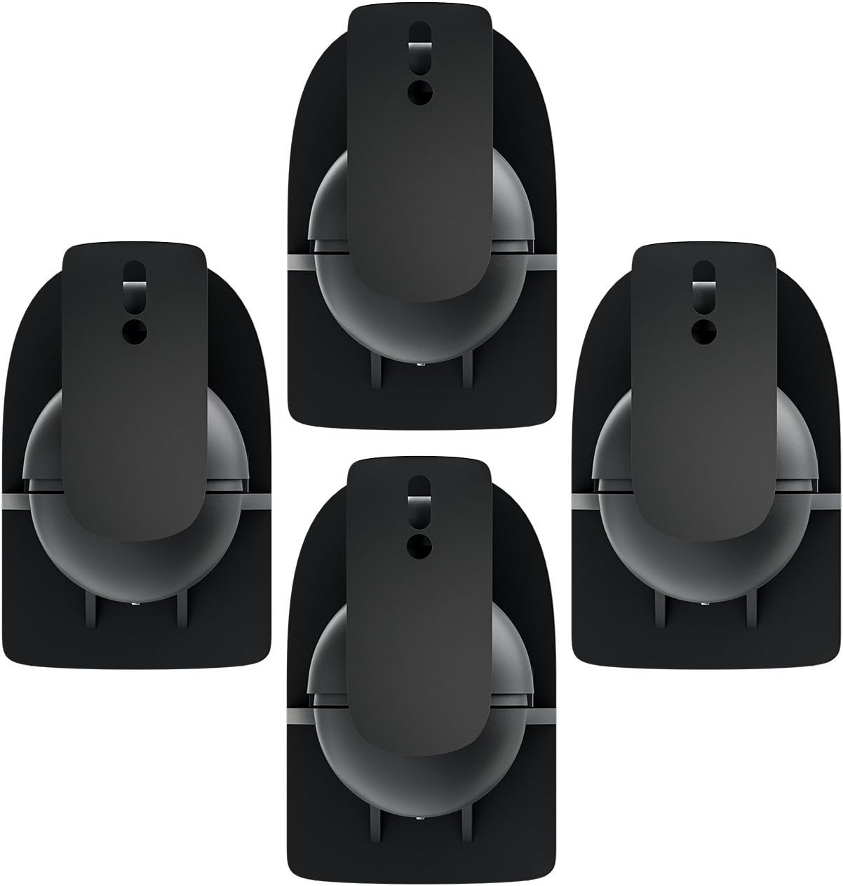 DEPEYCON 4x Universal Lautspecher Wandhalterung Halterung Köpfen Halter Schwenkbar + Neigbar bis 3,5 kg Decknetz + Wandmontage - Schwarz – Bild 2