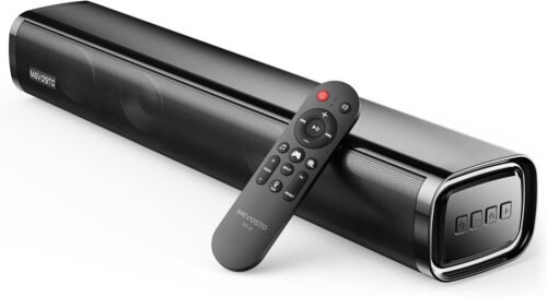Mevosto Soundbar für TV Geräute PC Gaming Soundbar 60W Mini 2.1ch Integrierte Subwoofer BT5.4 Lautspecher Amt MIT USB Digital Audio/Optisch/Aux Voice Enhance 3 EQ Kompatibel Spielkonsolen-40Cm