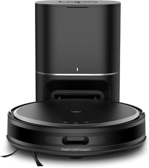TAPO RV20 MAX PLUS SUGROBOTER MIT WICHFUNKTION UMAMATIERS ABSAUGSTATION, 5300PA Ultra-Starke Saugkraft, 83 mm Ultra-Schlank, Kompatibel MIT Alexa und Google Assistant SprachSsteUerung, App, App, App, App, App, App, App, App, App, App, App, App, App