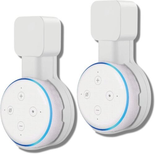 Sintron 2x Smart Home Lautspecher Wandhalterung Halter für Dᴏt 3. Generation Halterung Ständer MIT Integrierer Kabelmanagement, für Küche, Bad Schlafzimmer, Kompatibel Mit Google Mini (2 Pack, Weiß)