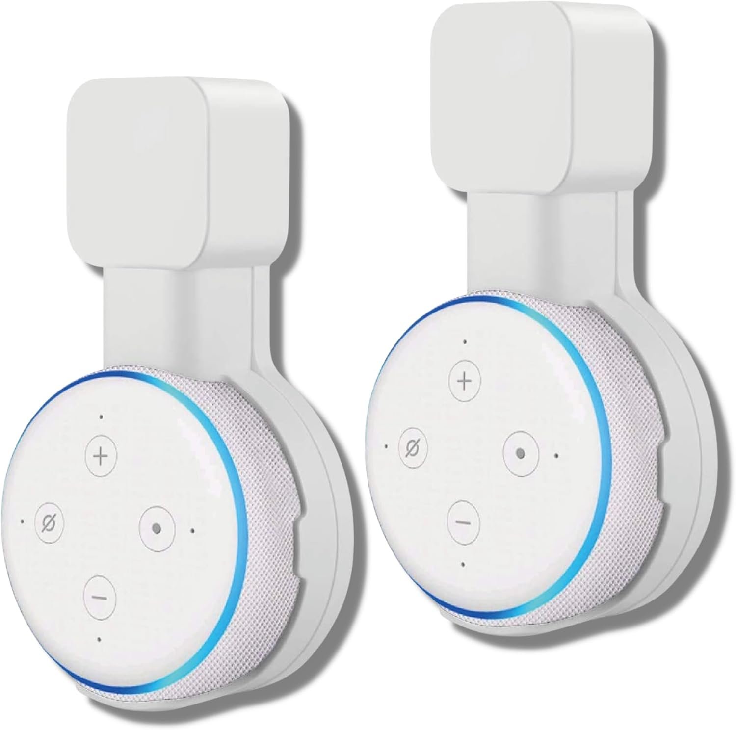 Sintron 2x Smart Home Lautspecher Wandhalterung Halter für Dᴏt 3. Generation Halterung Ständer MIT Integrierer Kabelmanagement, für Küche, Bad Schlafzimmer, Kompatibel Mit Google Mini (2 Pack, Weiß)