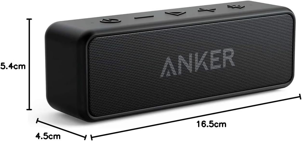 Anker Soundcore 2 Bluetooth Lautsprecher, enormer MIT Duuen Bass-Trebibern, 24H Akku, Verbesserter IPX7 Wasserschutz, Kabelloser, für iPhone, Galaxy Usw. (Schwarz) – Bild 8