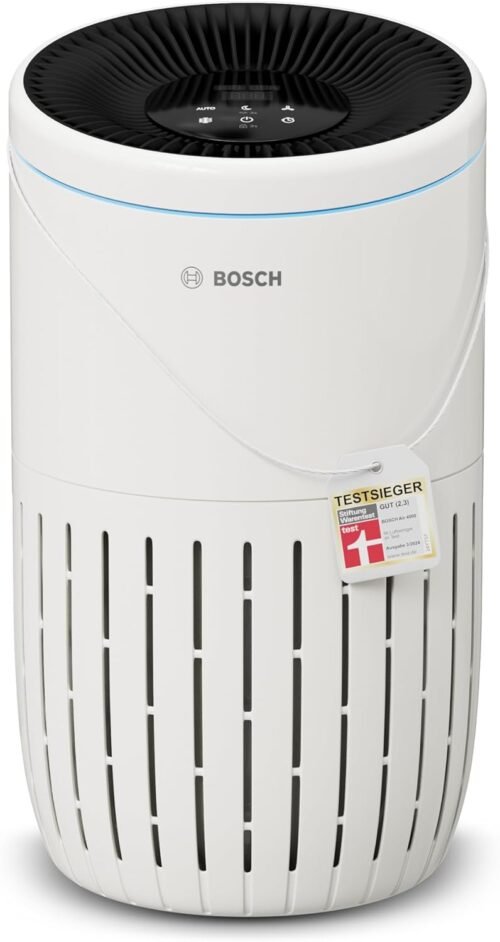 Bosch Air 4000 Luftreiniger – für Räume bis zu 62,5 m² – verlockend effizierter Schadstoffe – MIT 3 -in -1 Luftfilter, Smart Sensor, Automatikmodus, Ruhemodus (