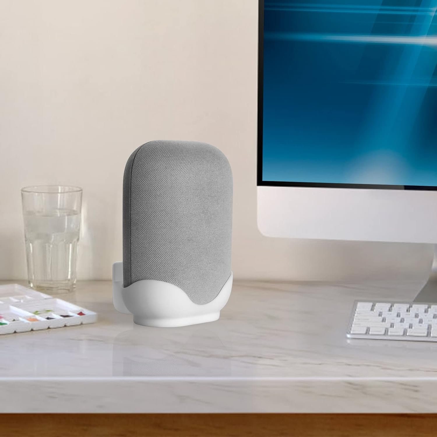 Google Nest Audio Smart Speaker Wandhalterung Ständer - Feste Halterung Kompatibel MIT Google Nest Audio (Weiß) – Bild 6