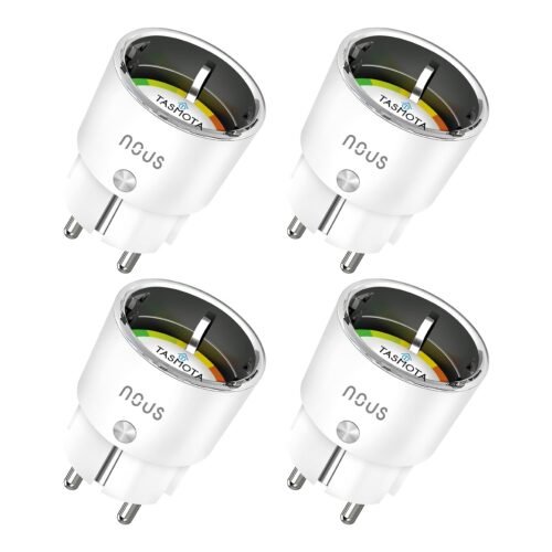 Tasmota Socket Nous A1T, kleinste WLAN -ESP8266 Smart Plug, 16A Mini -WiFi -Sockeln mit Stromverbrauch, Strommesser, Timer, kompatibel mit Alexa, Google Home Assistant, Domoticz, MQTT, 2,4G