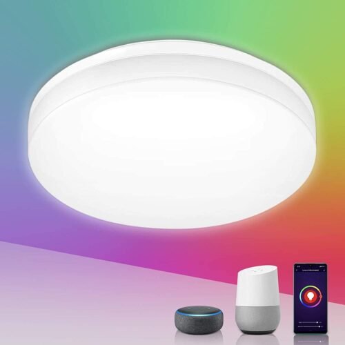 LePro 15W RGB LED Deckenleuchte Dimmbar, 1250LM 2700K-Kaltwei IP54 Alexa Deckenlampe Smart WiFi, Kompatibel MIT Alexa, App, Google Home für Kindertzimmer, Schlaftzimmer, Wohntzimmer φ22 (Energieklase G) G) G) G) Giese G) Giese G) Giese Giese G) Gieklase (Energieklase G) G) G) Giese G) Giese g)