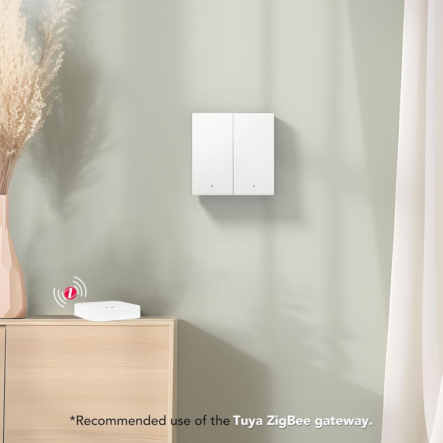 Mvava Zigbee Lichtschalter, Smart Wandschalter Alexa und Google Home Work MIT Tuya, 86mm Lichtschalter Interputz, Wandlich – Bild 4