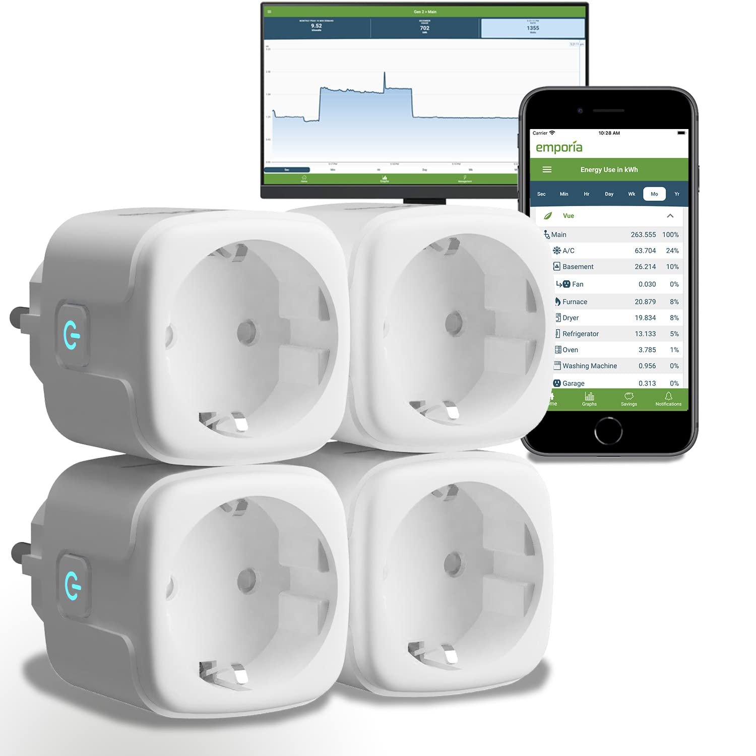 Smart Plug mit Energieüberwachung | 16a max / 10a kontinuierlich | WiFi Smart Outlet | Mobile App | Kompatibel mit Google und Alexa | CE zertifiziert (4)