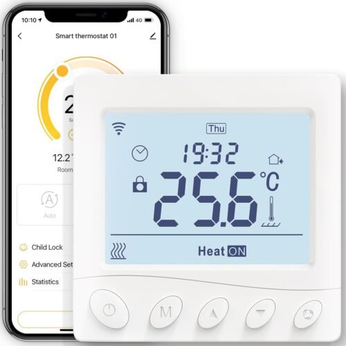 Moes Smart Thermostat Fussbodenheizung Elektisch, Raumthermostat Fußbodenheizung Wlan Programmierbare Kompatibel MIT Alexa/Google Home, Smart Life/Tuya App