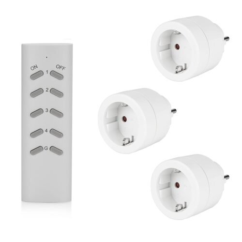 SEC 24 Funksteckdosen mit Fernbedienung, 3680 Watt Funksteckdose, Programmierbar Schaltbar Steckdose, 3 Steckdosen MIT 1 Fernbedienung, für Innen Weihnachtsschmuck und Houshaltsgeräte, Weiß