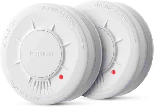 Liorque Rauchmelder, Rauchwarnmelder MIT Austauschbarer 5 Jahre Batterie, 10 Jahren Lebensdauer, EN14604 Zertifizerert, 85 dB, 2 Stückk