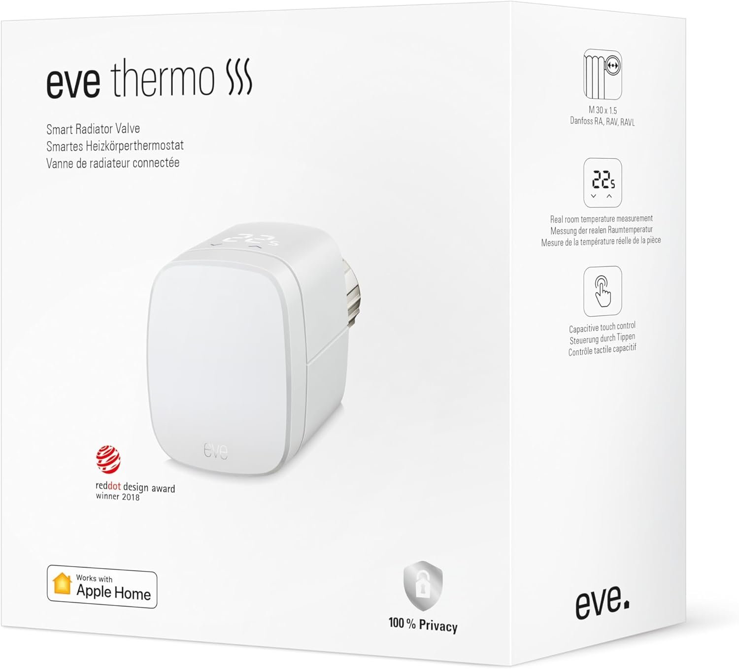 Eve Thermo (Apple Home) - Smartes Heizkörperthermostat, Spart Heizkost, Moderne Heizungssteuer (App/Zeitplaune/Anwesenheit), Einfach Installierer, Für Gämgige HeizKörperventile, Bluetooth/Thread/Thread/Thread/Thread/Thread/Thread – Bild 10