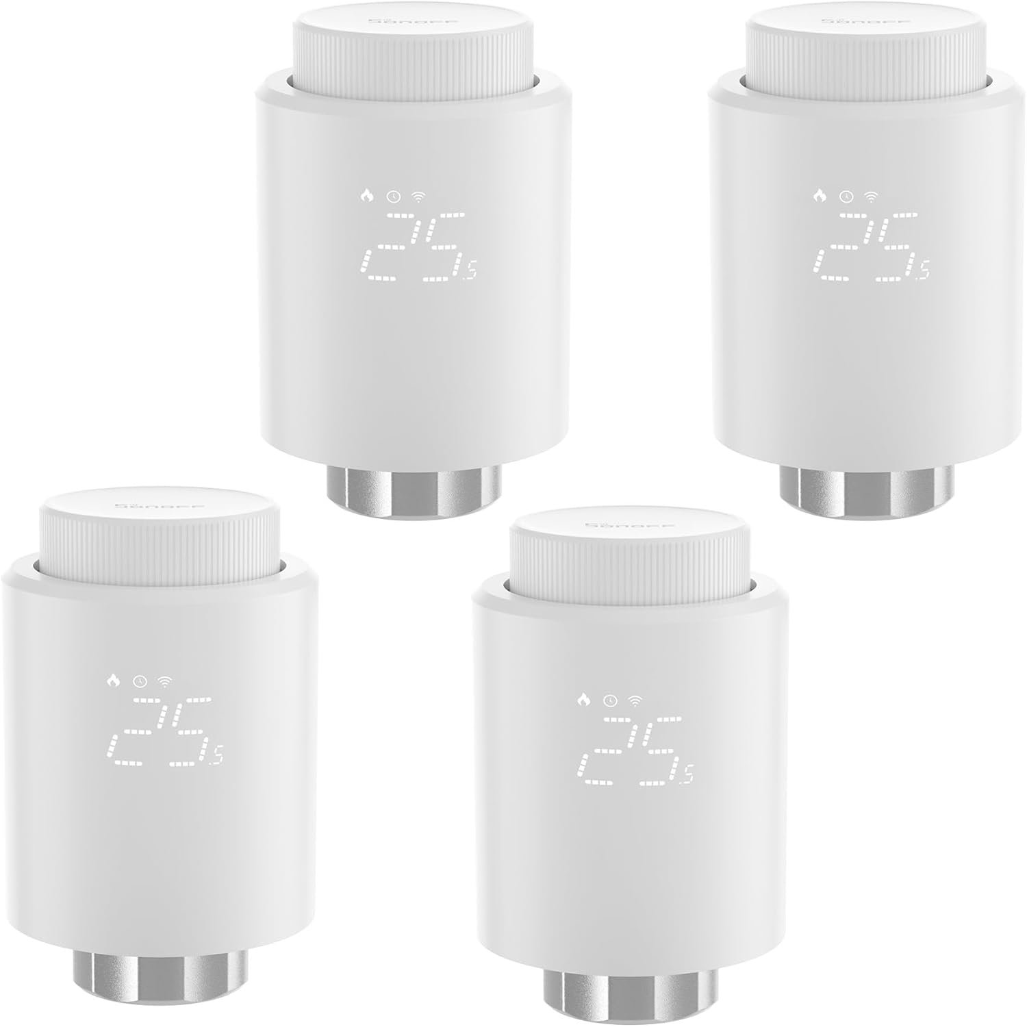 Sonoff Trvzb Zigbee Smartes HeizungSthermostat, 4 Stück Smarte Heizkörperthermostat, Energiesparen, Zeitplan, Smart Thermostat, Kompatibel Mit Alexa/Google Home/Home -Assistent, Ben Mett Zigbee 3.0 Hub