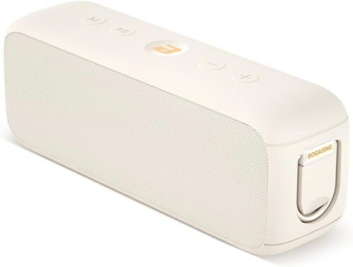 Bogasing G6 Tragbarer Bluetooth Lautsprecher, Lautsprecher-Boxen Bluetooth MIT 30W Stereo-Sound, 35H AKKU, EQ, IPX6, USB, TF, Aux, Kabelloser Musikbox Mit Mikrofon Für Outdoor (Beige)
