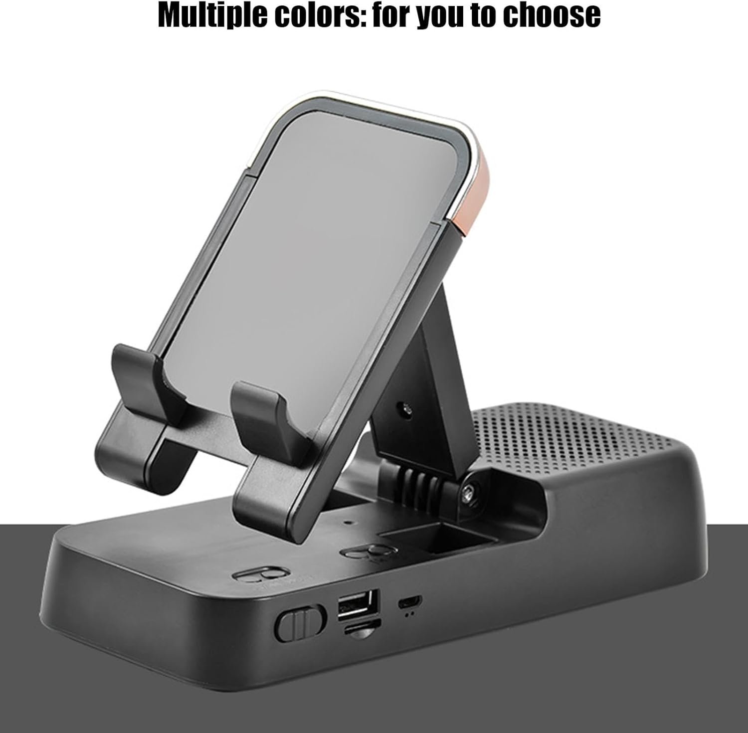 Huvqianu Kabelloser Handy-Ständer, Tragbarer Handyhalter, Verstellbar, Faltbar, Eangauter Lautsprecher, Rutschfestes Design – Bild 8
